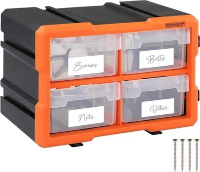 Produktbild von Sortierbox für kleine Werkzeuge, erweiterbar, 8 Fächer, Sortiertool für Werkzeugteile, Werkzeugbox