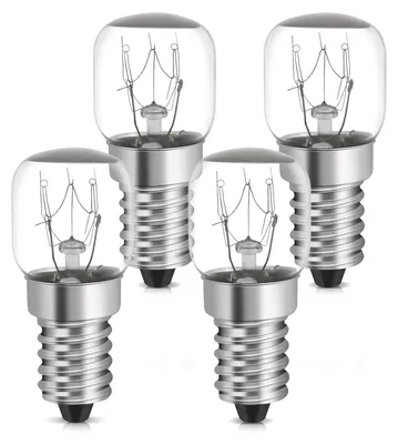 4x E14 Glühlampen 15W warmweiß 2700K T22 22mm hitzebeständig 300°C