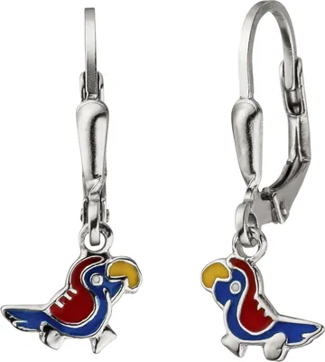 Produktbild von JOBO Kinder Ohrhänger Papagei 925 Sterling Silber Ohrringe Kinderohrringe