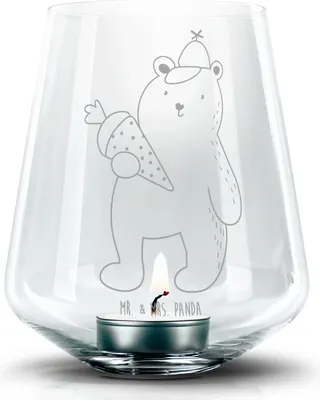 Produktbild von Mr. & Mrs. Panda Laterne Bär Schultüte - Transparent - Geschenk, Grundschule, Erster Schultag, Teddy, glas kerzenhalter, Stumpenkerzenhalter, Windlicht, Schulanfang