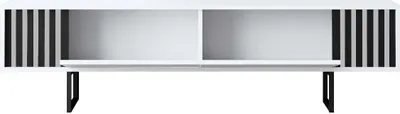 Produktbild von Skye Decor, Chrome Line - White, Black, TV-Ständer, Weiß, 100 % MELAMINBESCHICHTETE SPANPLATTEN, 180 x 48 x 30 cm