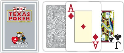 Produktbild von Modiano Texas Poker Kartenspiel 100% Plastik Grau