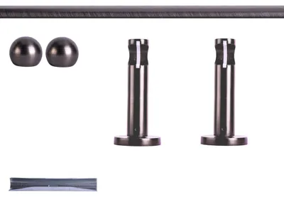 Produktbild von Gardinenstange Set, 1-läufig, ⌀ 19 mm, 160 cm, anthrazit + Wand, Kugel-Ball Komplettset mit Halterungen & Endstücke, Vorhangstange in Silber, Rot-Bronze & Anthrazit, 120–400cm, Eisen, Aluminum Victoria M.