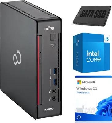 Zdjęcie produktu dla Komputer stacjonarny Fujitsu Q958 | Procesor Intel i5-8500T | 16 GB pamięci DDR4 | Dysk SSD o pojemności 1000 GB | System Windows 11 | Klasa A