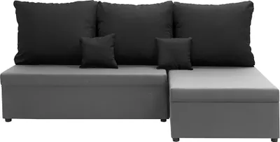 Produktbild von Ecksofa mit Schlaffunktion BODO - Hellgrau/Schwarz