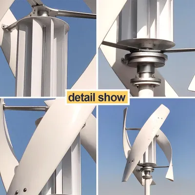 Zdjęcie produktu dla Turbina wiatrowa - Wirnik wiatrowy - Generator turbiny wiatrowej - Energia wiatru - Oś pionowa - 5000W - 12V - Z kontrolerem