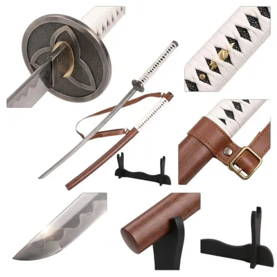 Produktbild von Katana inspiriert von Michonne – Dekoratives Samurai-Schwert mit Scheide, Ständer & Tragegurt – Sammlerstück & Deko JT6559-B