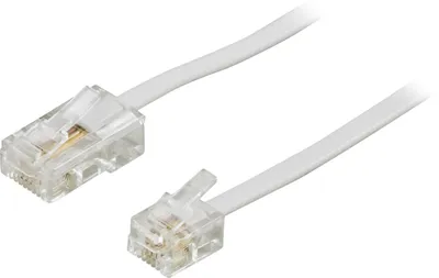 Obrázek produktu pro Deltaco DEL-1703, 3 m, RJ-45, RJ-11, Samec, Samec, Bílá