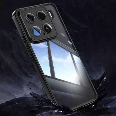 Image de Coque hybride anti-chocs en acrylique et TPU avec coins rembourrés pour Xiaomi 15 Armor, couleur noire