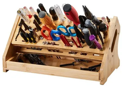 Productafbeelding van Bamboe schroevendraaierorganizer en gereedschapshouder, 30,5 x 15,2 x 15,2 cm