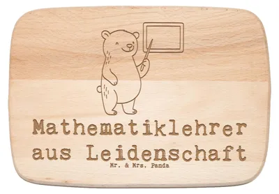 Produktbild von Mr. & Mrs. Panda Holzbrett Mathematiklehrer Leidenschaft - Transparent - Geschenk, Spruch, Holzbrettchen, Witzig, Frühstücksbrett, Mathelehrer, Lustig, Referendariat