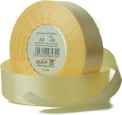 Zdjęcie produktu dla wstążka satynowa 25mmx32m  kremowa 4szt. | AX25-09