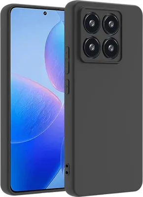 A black silicone phone case is shown on a smartphone.