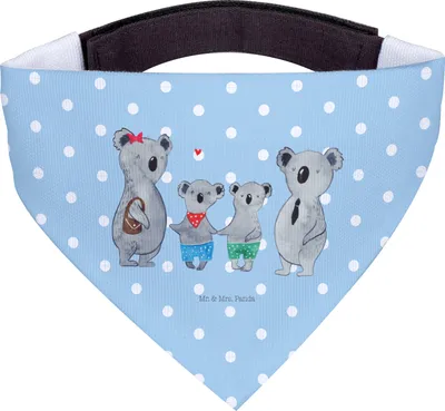 Produktbild von Mr. & Mrs. Panda Tuch Koala Familie zwei - Blau Pastell - Geschenk, Familienzeit, Hundehalstuch, Koalabär, Hund Halstuch, Für Hunde, Muttertag, Hunde-Halstuch