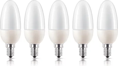 Produktbild von 5 x Philips Softone Kerze 5W = 20W E14 Energiesparlampe Sparlampe warm warmweiß