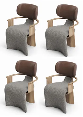 Obrázok produktu pre Stoličky, moderný štýl, textil, drevo, operadlo, pohodlné, moderné, štýlové