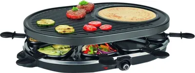 Produktbild von Raclette 8 Pers. Crepemaker Tischgrill Elektrogrill Crepe Grill Partygrill 1200W