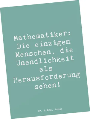 Produktbild von Mr. & Mrs. Panda bildkarte Spruch Mathematiker Unendlichkeit - Meeresbrise - Geschenk, mathematische Leidenschaft, Grußkarte, Berufe, Kunstkarten, Postkarte, Postkarten