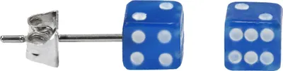 Produktbild von Chirurgenstahl Ohrstecker mit Würfel Größe - 4 mm Farbe - Blau