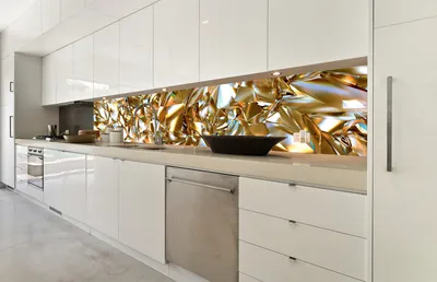 Produktbild von Küchenrückwand Folie selbstklebend GOLDENER KRISTALL 350 x 60 cm - Klebefolie - Dekofolie - Spritzschutz für Küche -