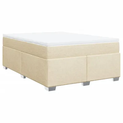 Produktbild von vidaXL Boxspringbett mit Matratze Creme 160x200 cm Stoff