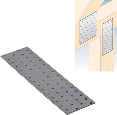 Produktbild von Lochplatte 300 x 80 x 2,00 mm Flachverbinder Holzverbinder verzinkt