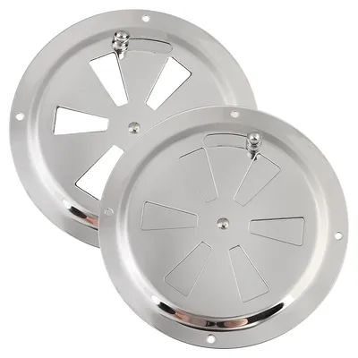 Immagine prodotto di 2 piastre di ventilazione in acciaio inossidabile, diametro 125 mm