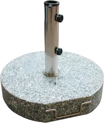 Imagen del producto de Silecomplaza - Soporte para sombrilla de granito, capacidad de 40 kg, base para sombrilla, acero inoxidable, con ruedas