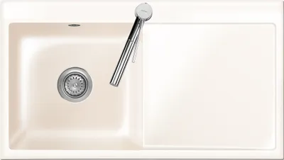 Produktbild von Spüle KeraDomo MERA 90 Magnolie Becken links mit Handbetätigung