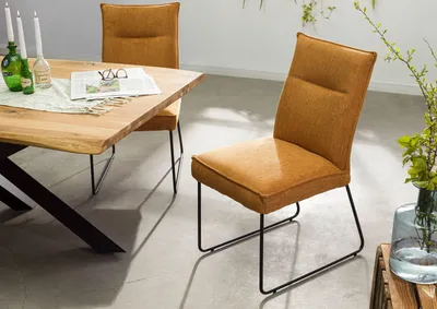 Produktbild von MASSIVMOEBEL24 Polsterstuhl 51x61x92 orange SEATTLE #110