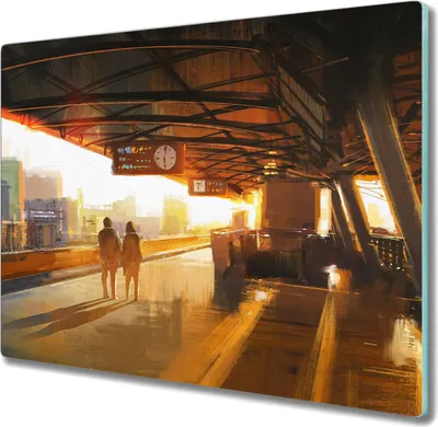 Produktbild von Coloray Hackbrett Herdabdeckplatte 60x52 cm Küchenbrett Kochplattenabdeckung Schneidebrett - Paar Sonnenuntergang