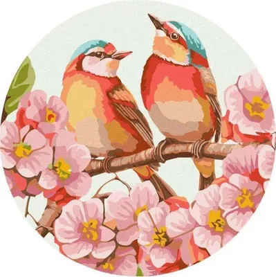 Image de Peinture par numéros - Fleur printanière 33 cm - Ideyka