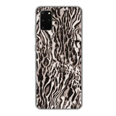 Produktbild von MuchoWow® Handyhülle Schutzhülle Hülle für Samsung Galaxy S20 Plus Pantherdruck - Formen - Schwarz - Braun Silikon Softcase Handy Hülle - Hartschale