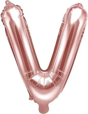 Obrázok produktu pre Fóliový balón ružovo zlatý 35 cm písmeno V