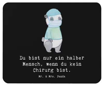 Produktbild von Mr. & Mrs. Panda Mousepad Chirurg Herz - Schwarz - Geschenk, Mauspad, laptop, Mouse Pad, pc, Arzt, Spruch, Krankenhaus, Mediziner