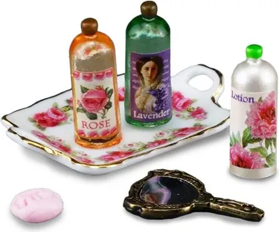 Produktbild von Miniatur Shampooset mit Tablett, Spiegel und Seife