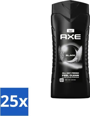 Image de Axe Gel Douche 3-en-1 XL Noir 400 ml - Pack économique - 25 pièces