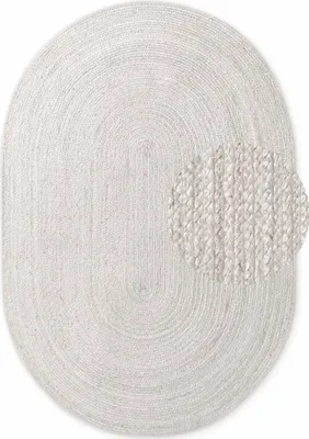 Immagine prodotto di 160x230 ovale cm Pezzo tappeto Juta intrecciato 106321 Bianco ovale