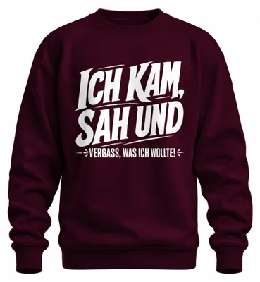 Immagine prodotto di "Ich kam, sah e vinsi" - Felpa con scritta, sarcasmo, colore bordeaux, taglia S