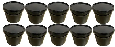 Produktbild von SILPLAST Eimer mit Deckel 5L x 10 Kunststoffeimer 5 Liter lebensmittelecht stapelbar Plastikeimer leer Schwarz