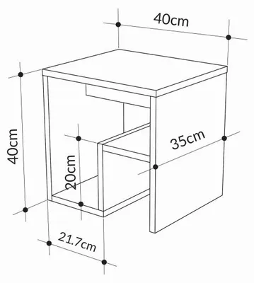 Image de Table d'Appoint - 40 x 40 x 35 cm