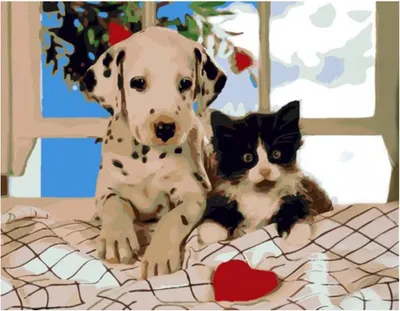 Image de Vikpap KTL7012 - Peinture par numéros, toile 40 × 30 cm - Amis mignons