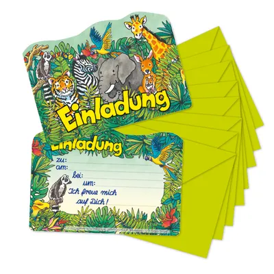 Produktbild von Stanzkarte Einladungs-Set Zootiere
