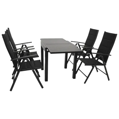 Produktbild von DEGAMO Gartengarnitur ALCUDIA 5-teilig, Alu + Kunstgewebe schwarz, wetterfest