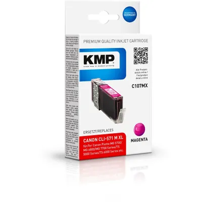 Produktbild von KMP C107MX Tintenpatrone magenta komp. mit Canon CLI-571 XL M