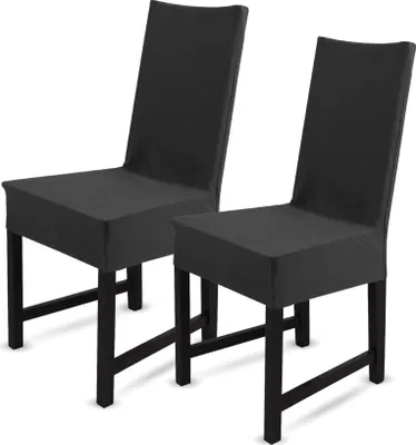 Zdjęcie produktu dla Pokrowiec na krzesło Bestlivings (opakowanie 2 szt. / czarny) - elastyczny pokrowiec na krzesło (42 cm x 65 cm) uniwersalny pokrowiec - pokrowiec na siedzisko spandex - bawełna, jadalnia