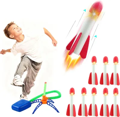 Obrázok produktu pre Raketomet z peny, 8 rakiet, pre deti, vonkajšia hračka
