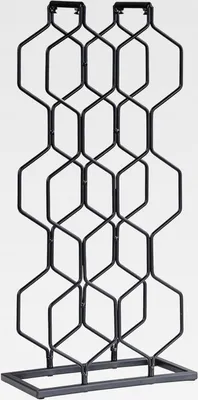 Produktbild von Metall Flaschenregal H48cm für 8 Flaschen Schwarz Weinregal Weinständer Industrial Küchenregal