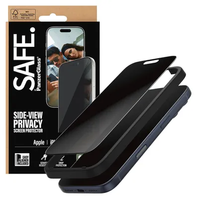 Zdjęcie produktu dla PanzerGlass SAFE. by ® 2-Way Privacy Screen Protector iPhone 17 Pro | Ultra-Wide Fit w. EasyAligner, Apple, Apple - iPhone 17 Pro, Aplikacja na sucho, Odporny na zadrapania, Odporny na wstrząsy, Przezroczysty, 1 szt.