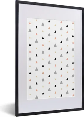 Produktbild von MuchoWow® MuchoWow® Gerahmtes Poster Dreieck - Muster - Farben 40x60 cm - Poster mit zchwarzem Bilderrahmen - Poster in Rahmen